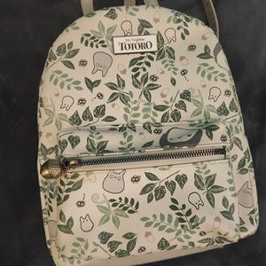 Totoro Patterned Cream Backpack